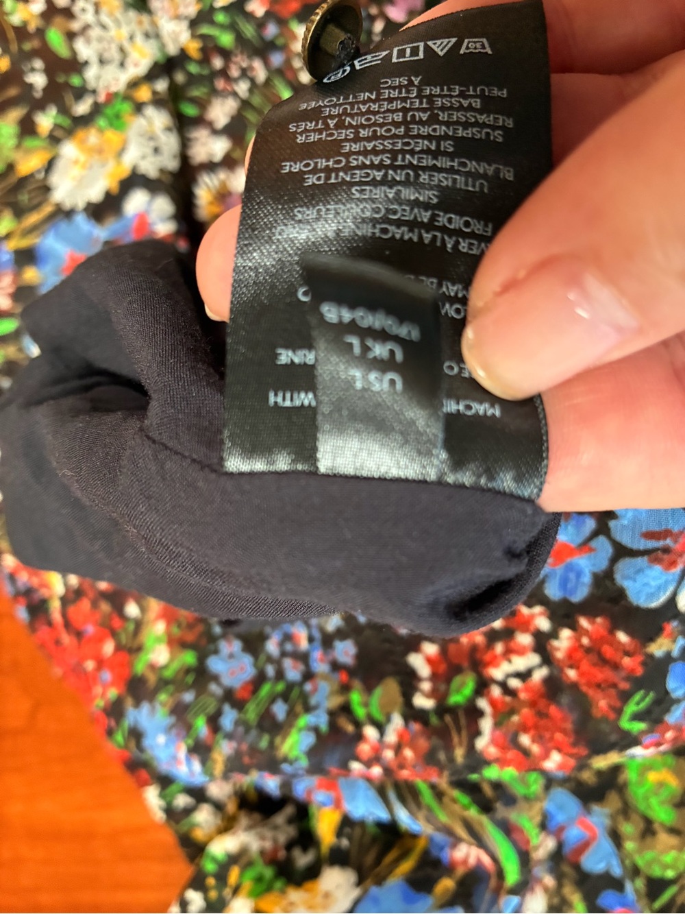 Maeve Anthropologie Floral Tiered Dress Size L Black Multicolor - Picture 4 of 7